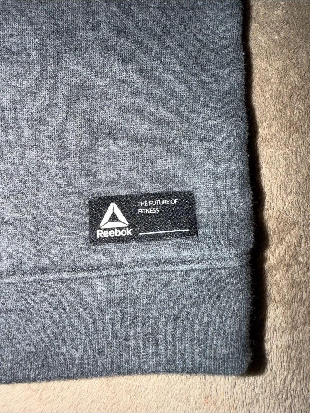 Reebok Heather Gray Crewneck Sweatshirt/Sweat Pants with Black Logo Set